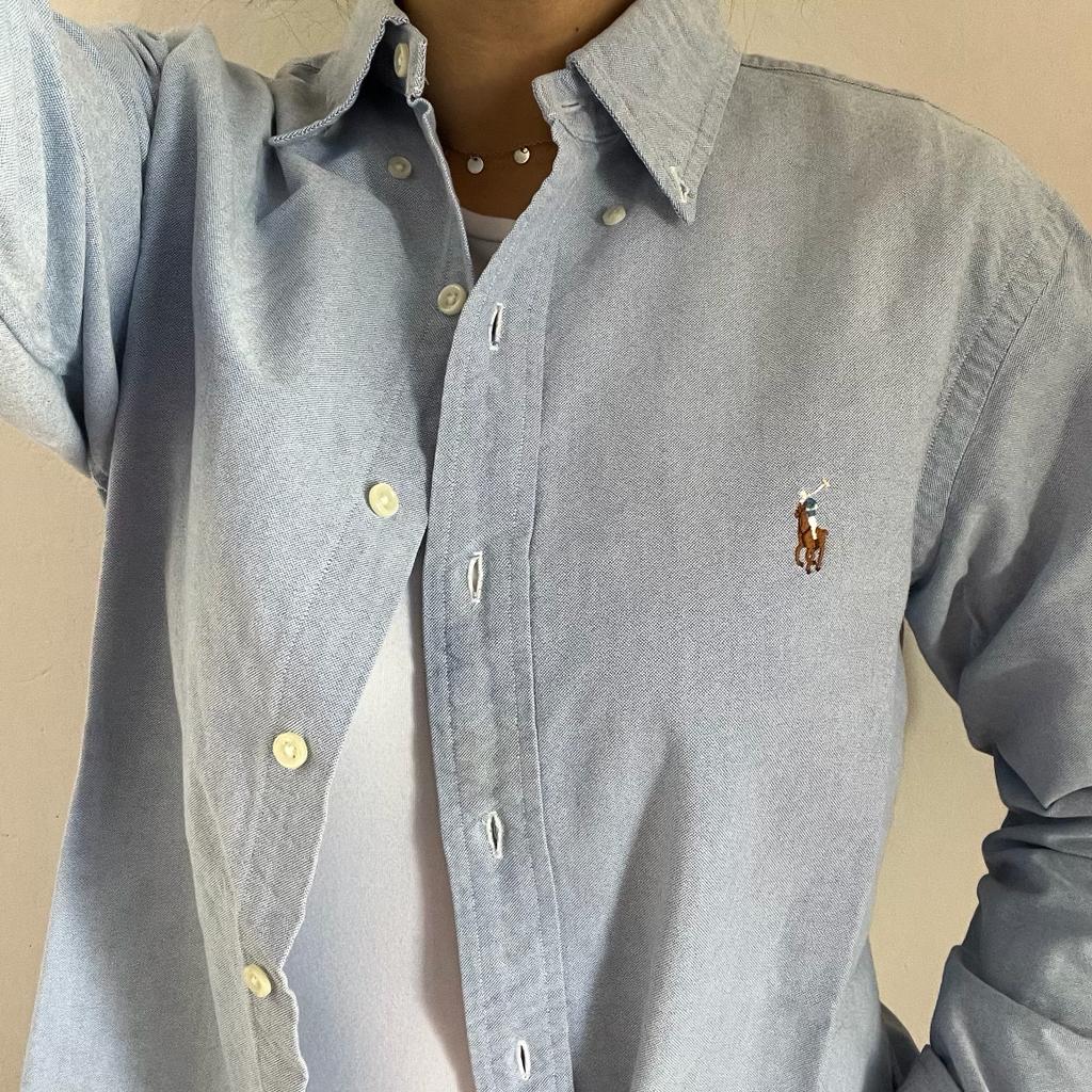 Camicia manica lunga Ralph Lauren Oxford azzurra taglia XL