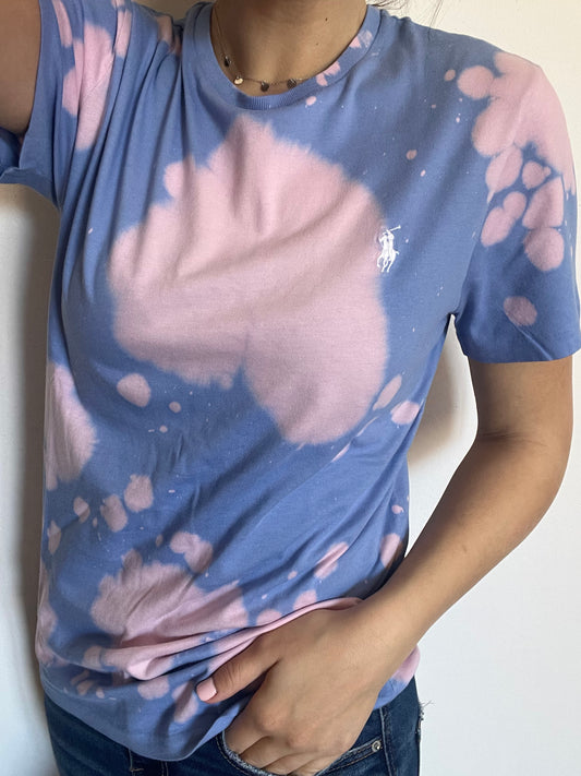 T-Shirt Ralph Lauren azzurra e rosa taglia S