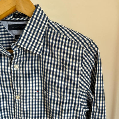 Camicia manica lunga Tommy Hilfiger bianca e blu taglia M