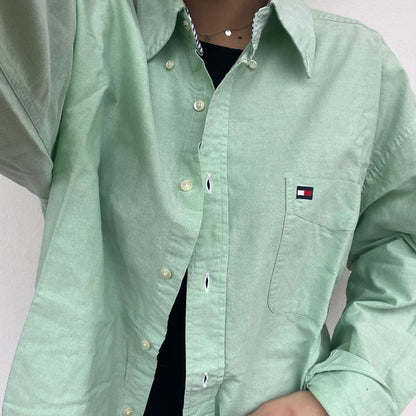 Camicione manica lunga Tommy Hilfiger verde taglia XXL