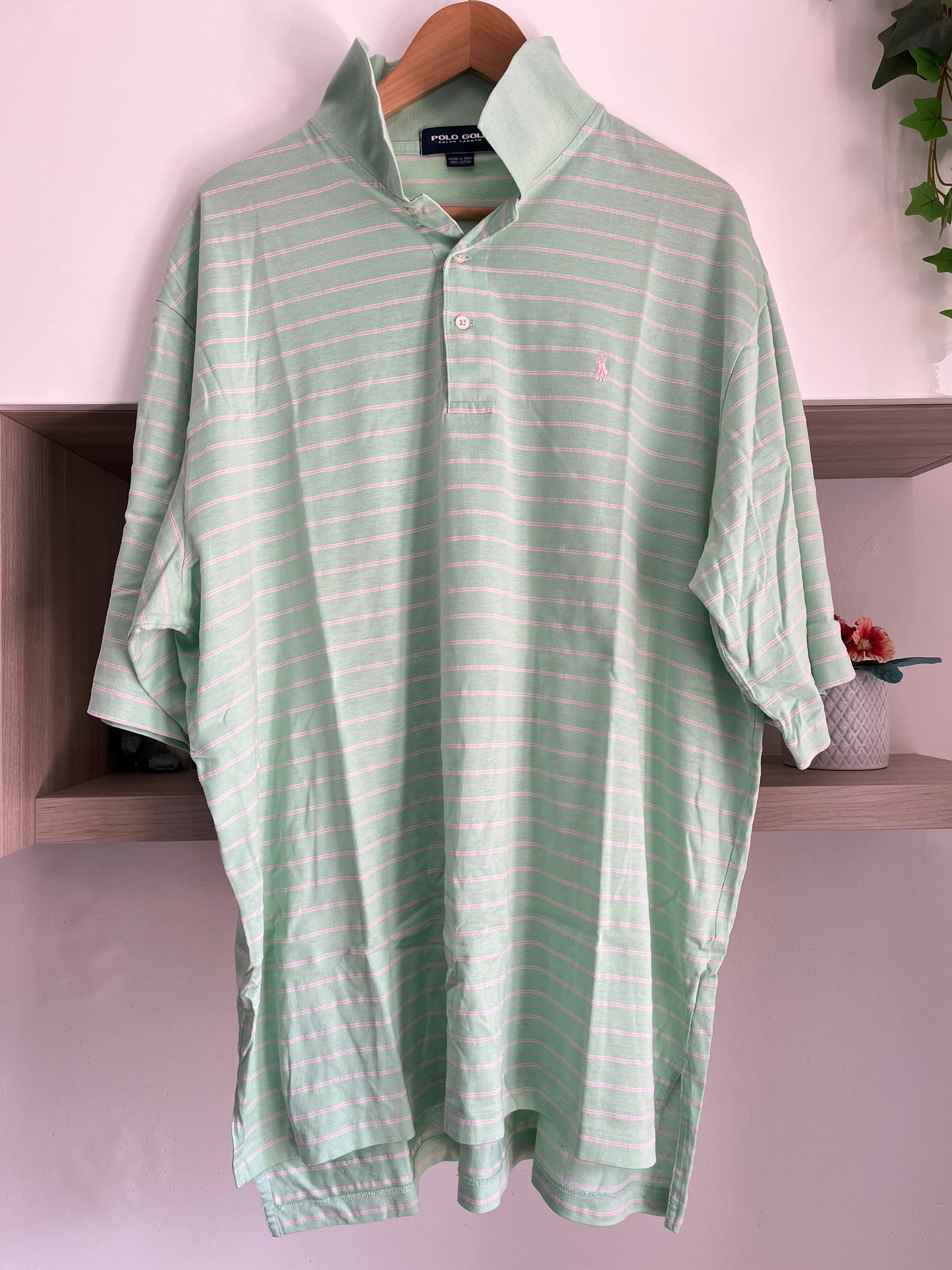 Polo Ralph Lauren verde e bianca taglia 4XL