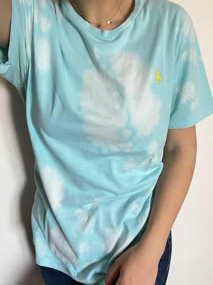 T-Shirt Ralph Lauren azzurra e bianca taglia XL