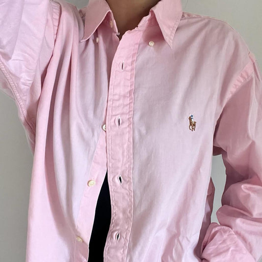 Camicia manica lunga Ralph Lauren Oxford rosa taglia XL