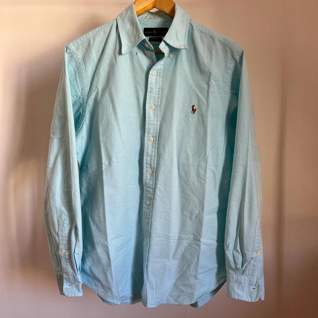 Camicia manica lunga Ralph Lauren Oxford azzurra taglia XL