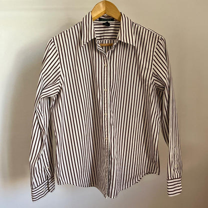 Camicia manica lunga Ralph Lauren bianca e marrone taglia L