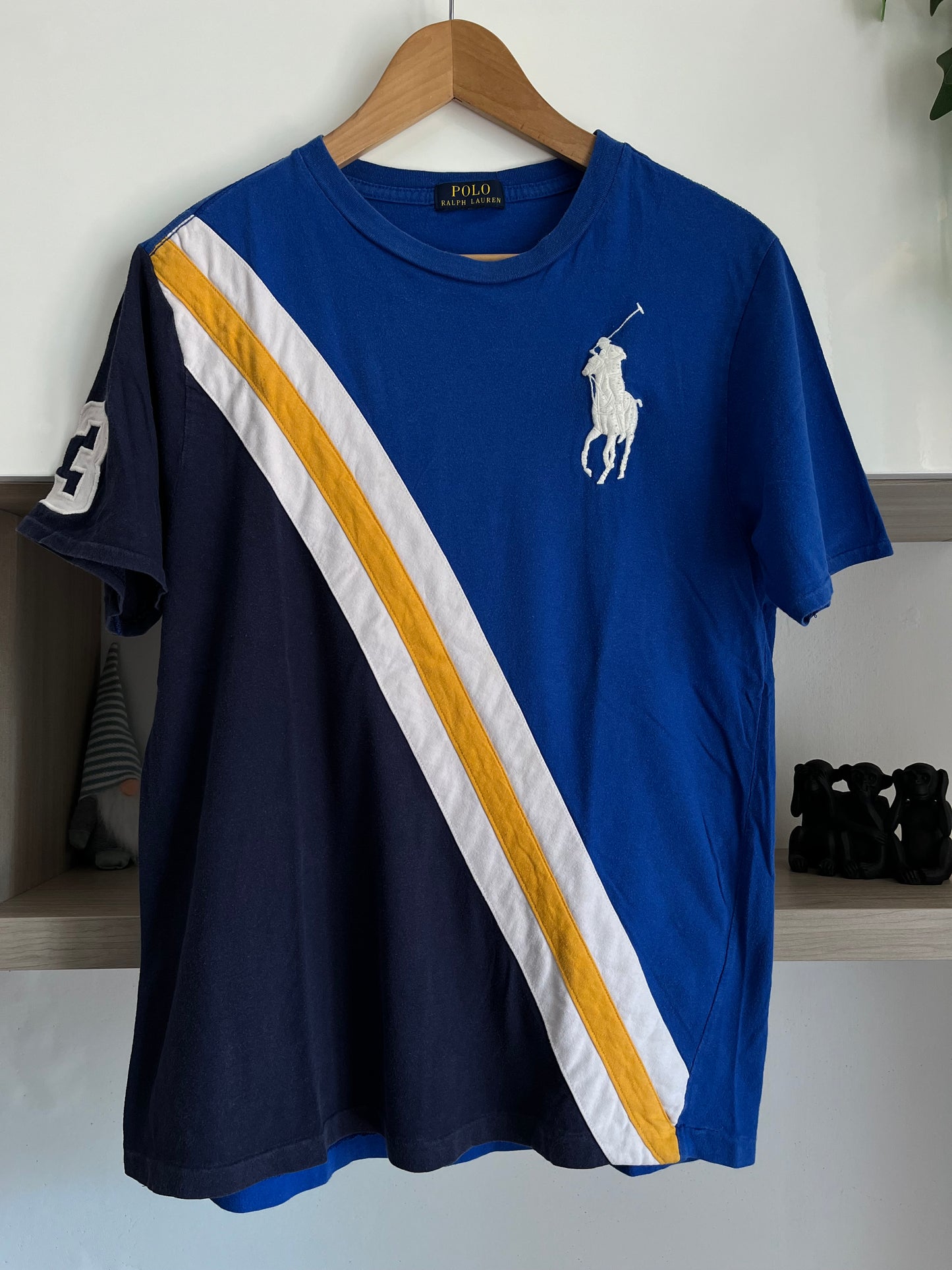 T-Shirt Ralph Lauren blu bianca e gialla taglia XL