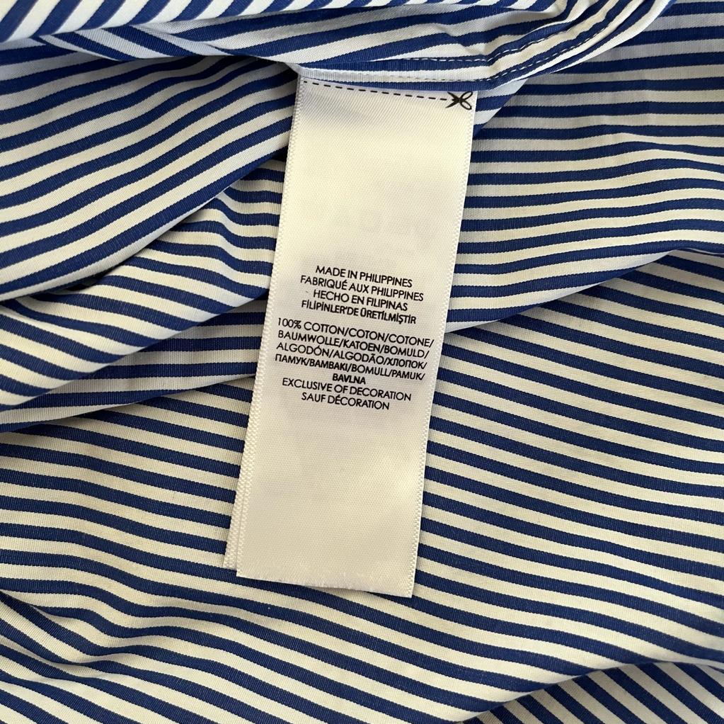 Camicia manica lunga Ralph Lauren bianca e blu taglia XXL