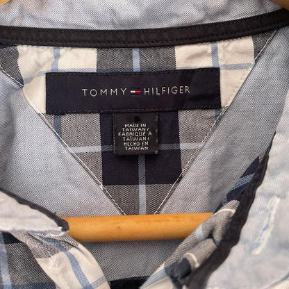 Camicia manica lunga Tommy Hilfiger bianca grigia e nera taglia XL