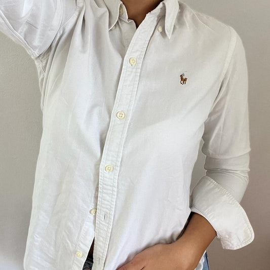 Camicia manica lunga Ralph Lauren Oxford bianca taglia XS