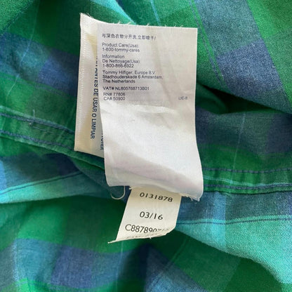 Camicia manica lunga Tommy Hilfiger verde blu e azzurra taglia XL