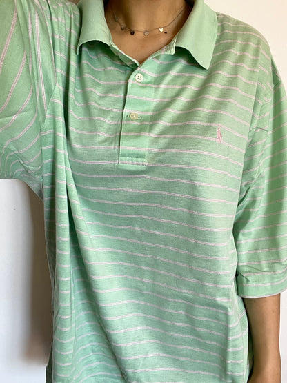 Polo Ralph Lauren verde e bianca taglia 4XL