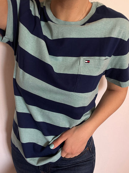 T-Shirt Tommy Hilfiger azzurra e blu taglia L