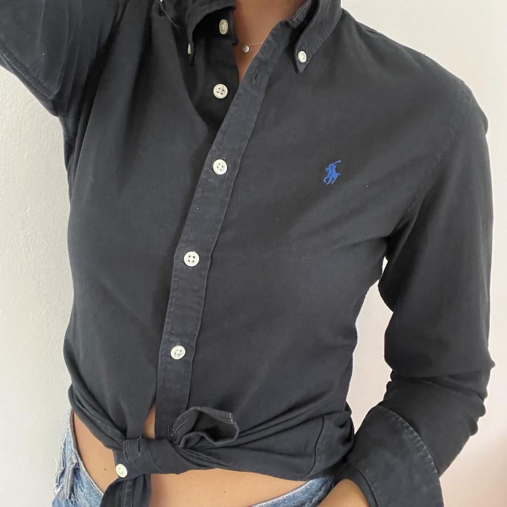 Camicia manica lunga Ralph Lauren nera taglia XS