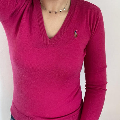 Maglione Ralph Lauren Oxford fucsia taglia S