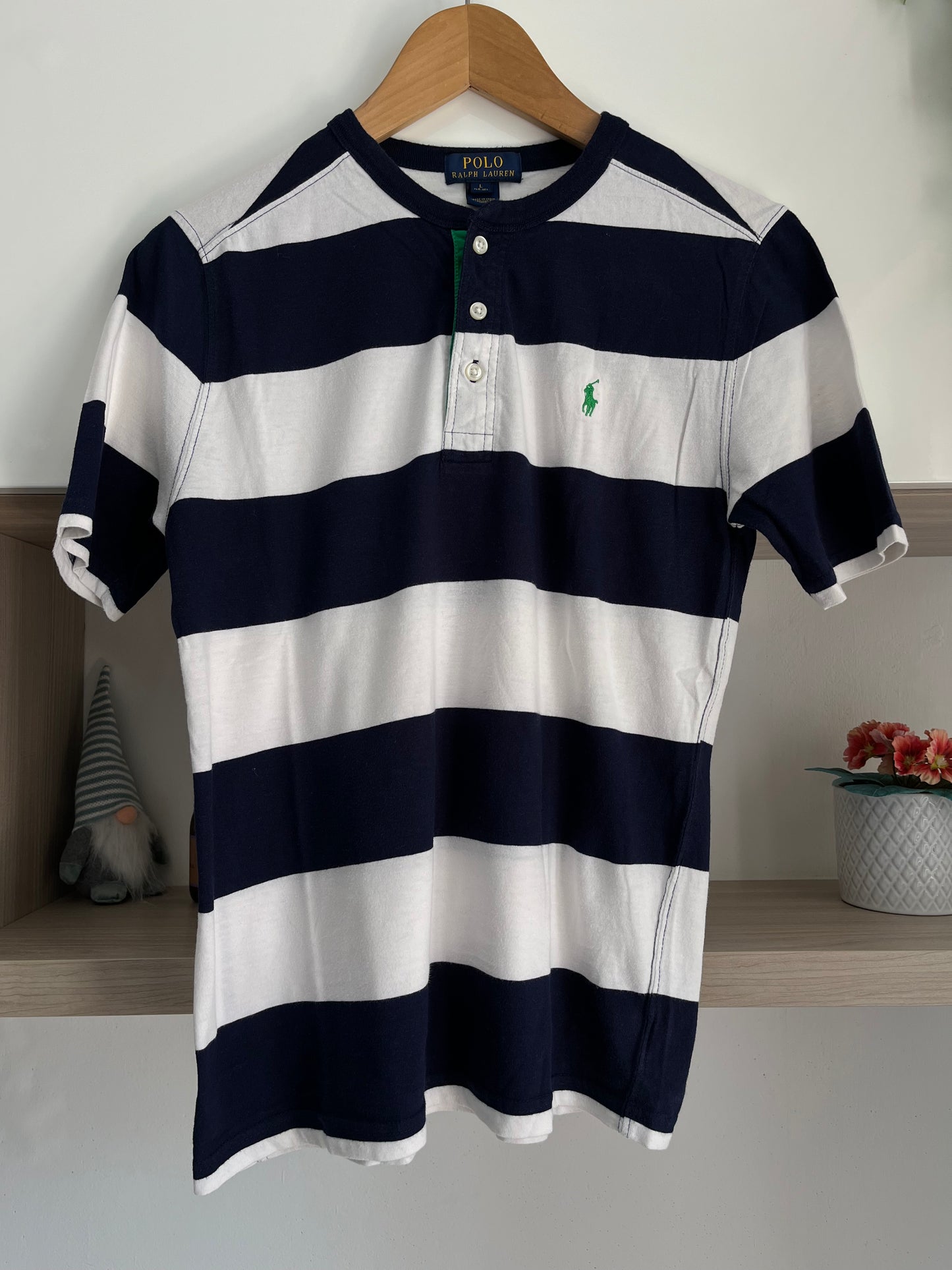 T-Shirt Ralph Lauren blu e bianca taglia L