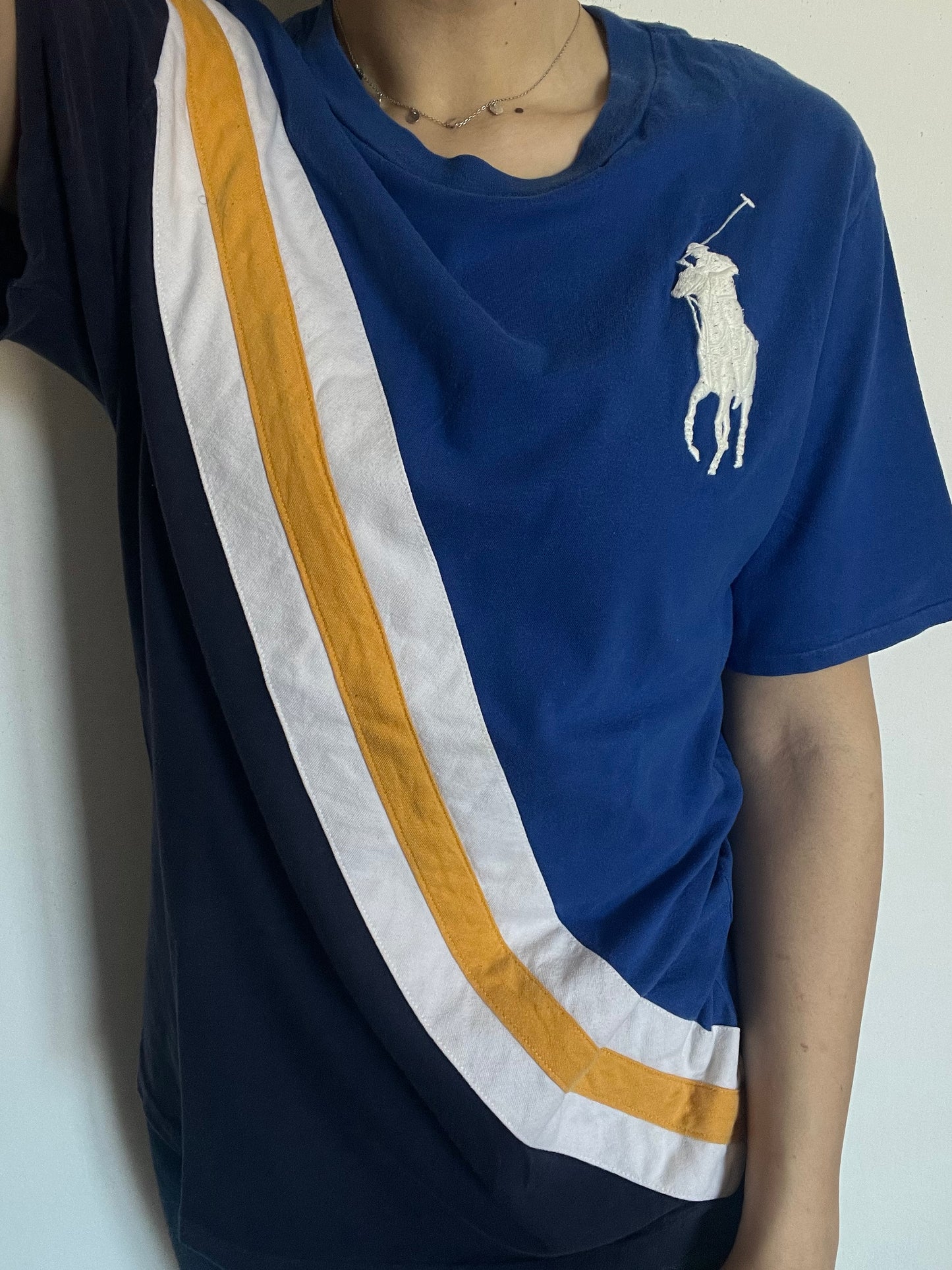 T-Shirt Ralph Lauren blu bianca e gialla taglia XL