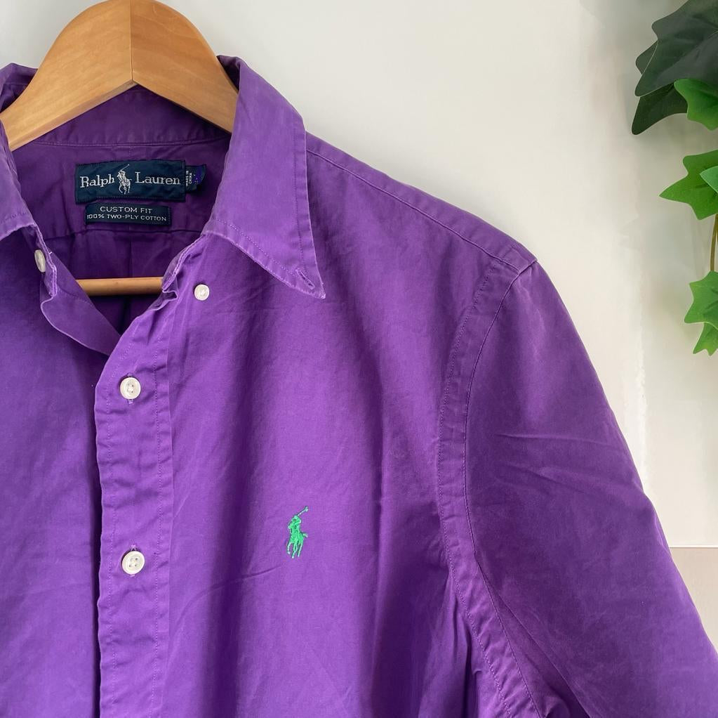 Camicia manica corta Ralph Lauren viola taglia XL