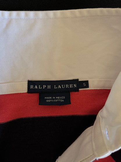 Polo manica lunga Ralph Lauren blu e rosa taglia S