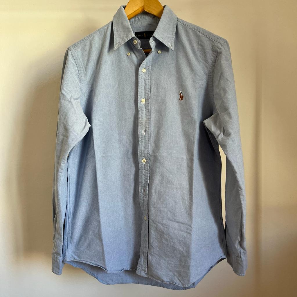 Camicia manica lunga Ralph Lauren Oxford azzurra taglia XL