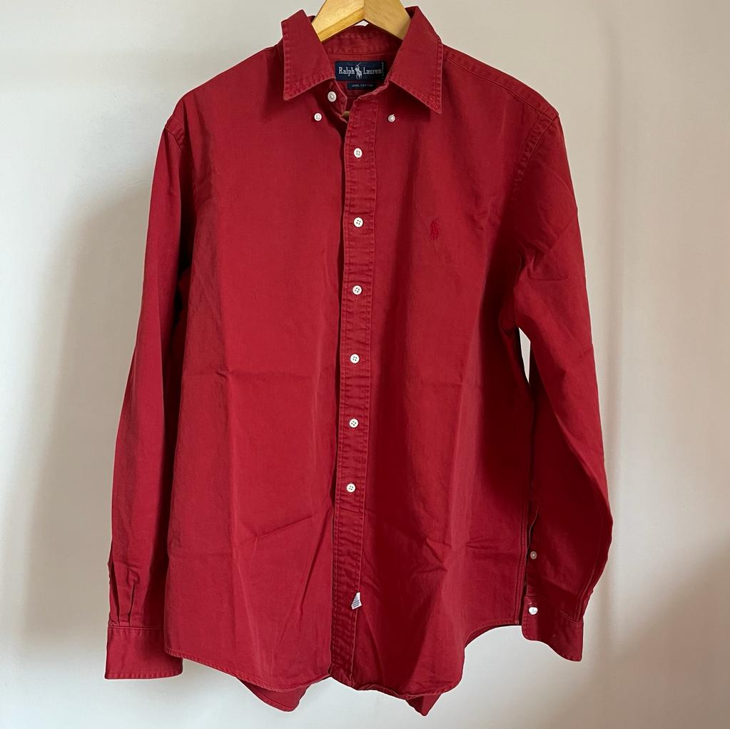 Camicione manica lunga Ralph Lauren rosso taglia XL