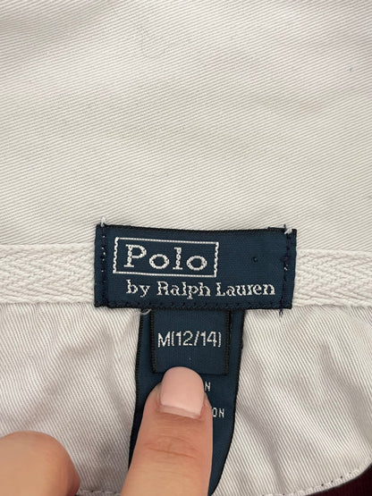 T-Shirt manica lunga Ralph Lauren bianca e bordeaux taglia M