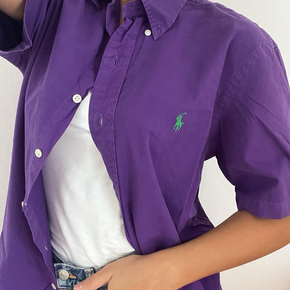 Camicia manica corta Ralph Lauren viola taglia XL