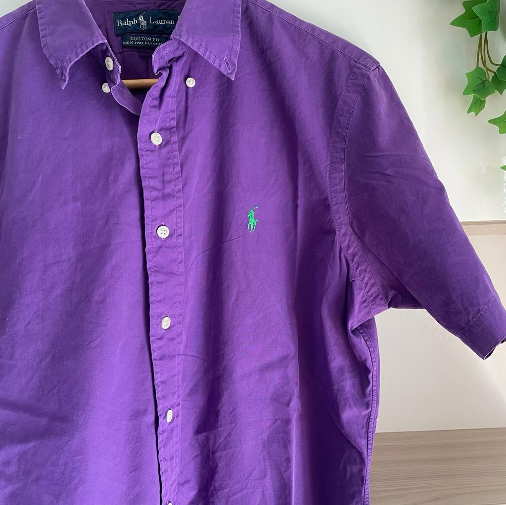 Camicia manica corta Ralph Lauren viola taglia XL