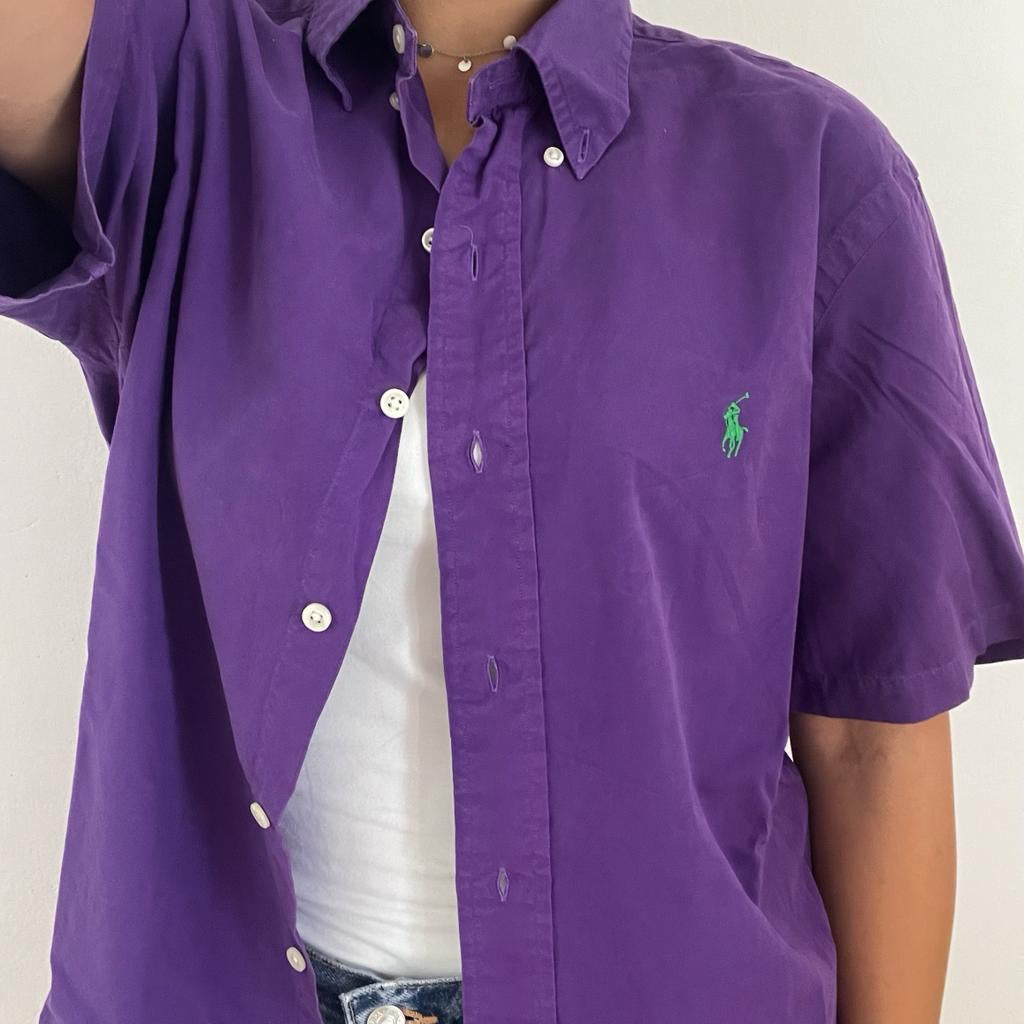Camicia manica corta Ralph Lauren viola taglia XL