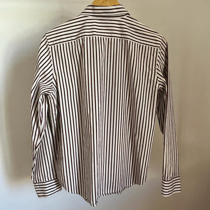 Camicia manica lunga Ralph Lauren bianca e marrone taglia L