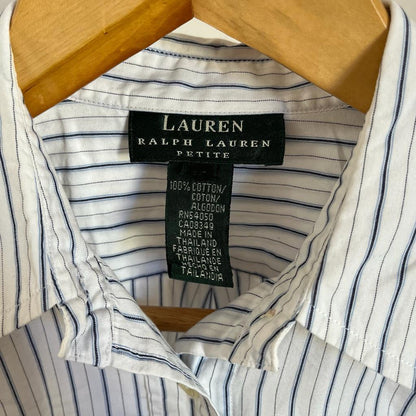 Camicia manica lunga Ralph Lauren bianca e blu taglia S