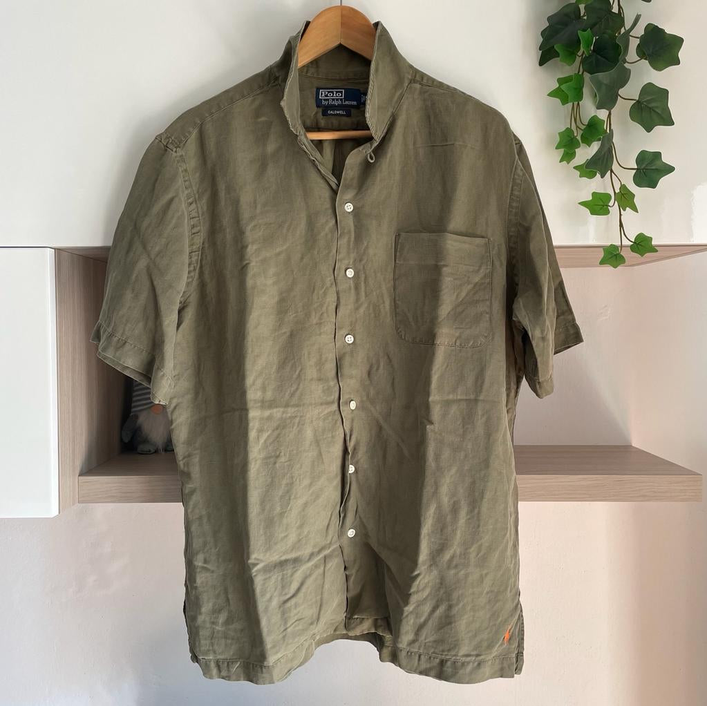 Camicia manica corta Ralph Lauren verde militare taglia XL