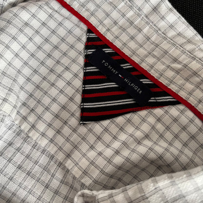 Camicia manica lunga Tommy Hilfiger bianca e grigia taglia XL