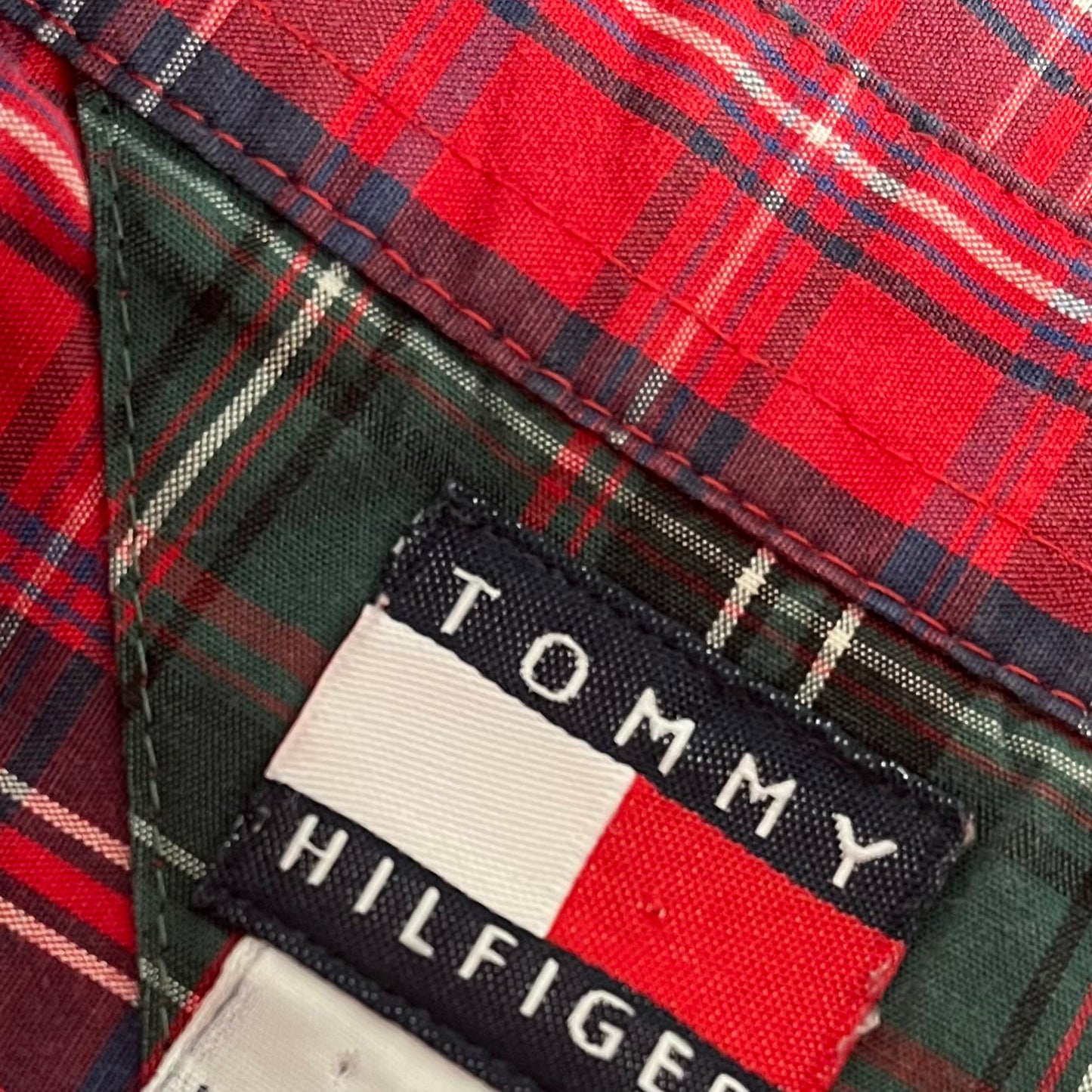 Camicia manica lunga Tommy Hilfiger rossa bianca e blu taglia XS